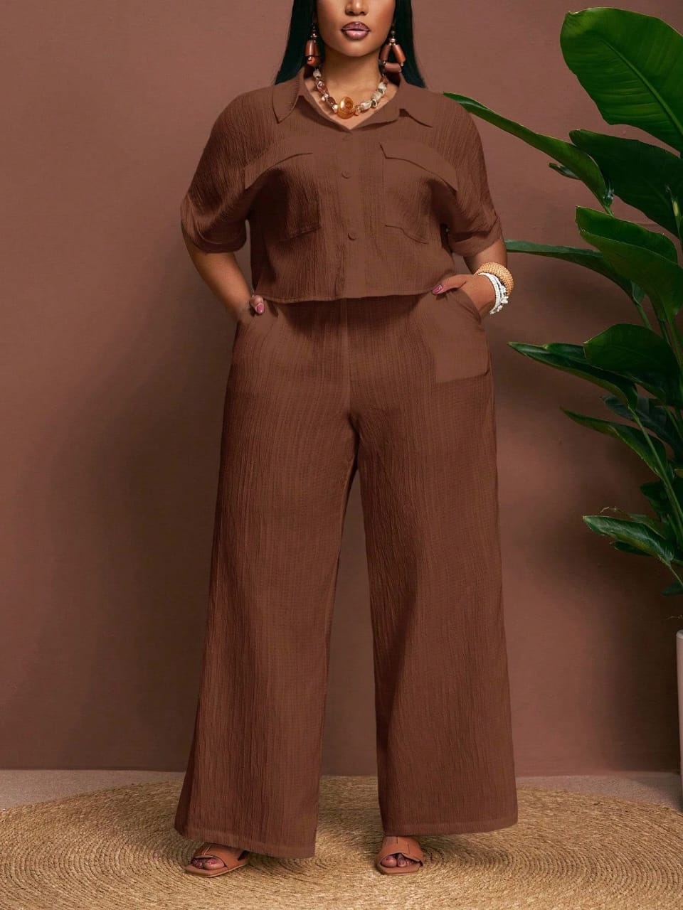 Ensemble dames maron